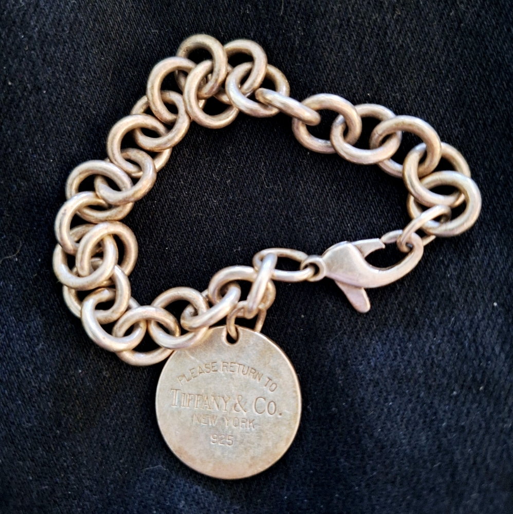 Authetic Tiffany & Co Please Return to Tiffany & Co 925 Round Tag Chain Bracelet